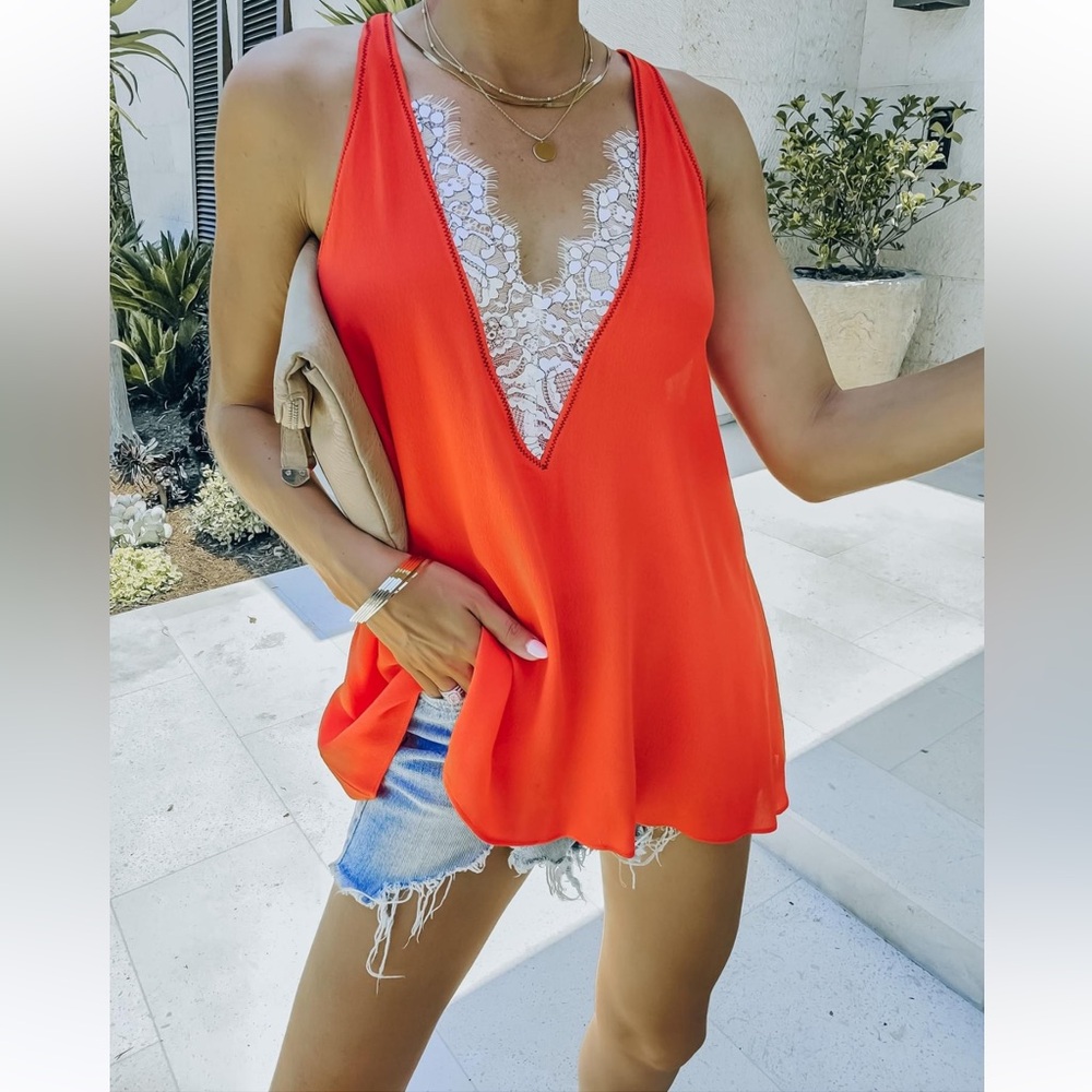 Faith Lace Trim Racerback Tank